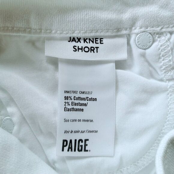 NWOT Paige Denim Women's Jax Mid-Rise Knee Length Shorts in White Size 25 - Picture 9 of 12